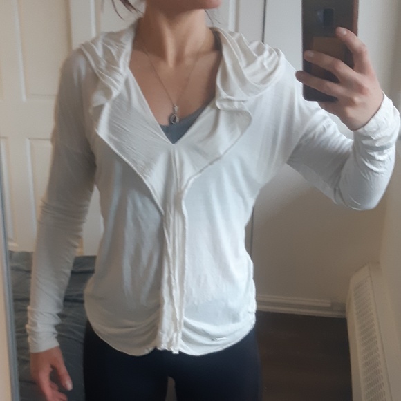 White By Lole Aryana draped hood top in off white - Picture 2 of 2